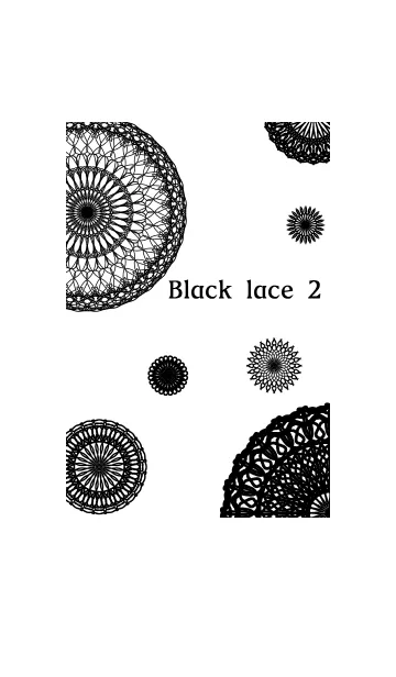[LINE着せ替え] お花とリボンレース-くろ2-の画像1