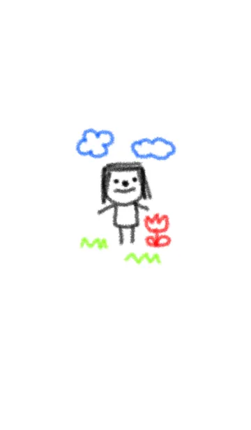 子供タッチの絵×クレヨンの着せ替えメイン画像