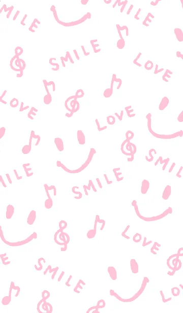 [LINE着せ替え] スマイル ラブ ハート-ピンク5-の画像1