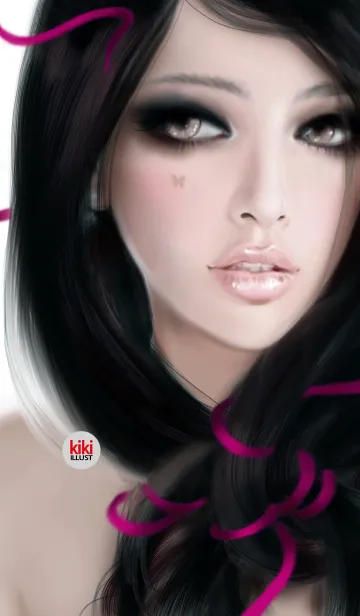 Girl with Pink ribbonの着せ替えメイン画像