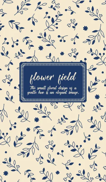 [LINE着せ替え] 大人可愛い小花柄＊ベージュ×ネイビーペアの画像1