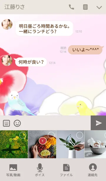 [LINE着せ替え] ♥️LOVE インコ♥️2の画像4