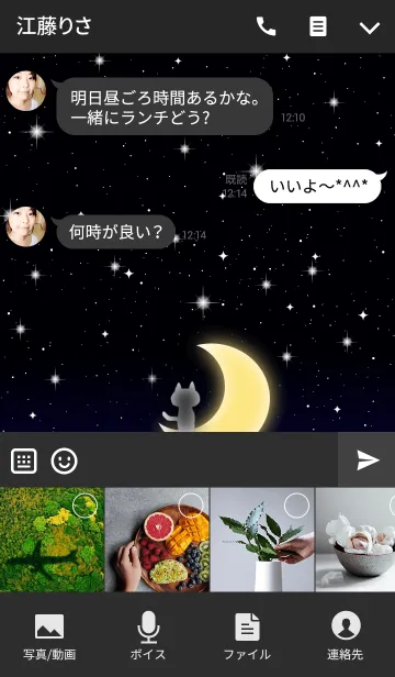 [LINE着せ替え] Crescent Catの画像4