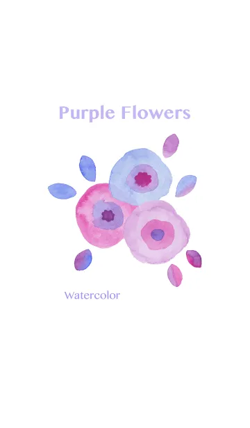 [LINE着せ替え] 紫色の花 〜水彩画〜の画像1
