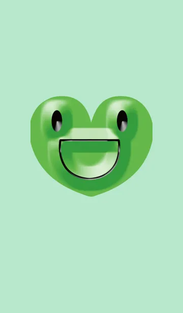 [LINE着せ替え] 緑ハートカエルの画像1