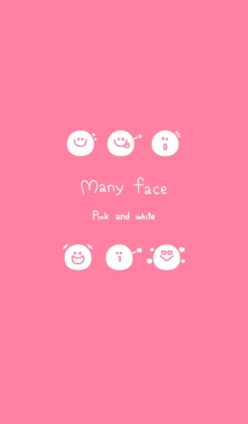 [LINE着せ替え] Many face Pink and whiteの画像1