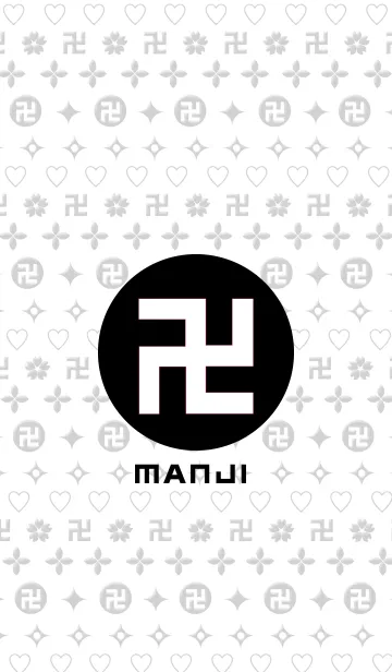 [LINE着せ替え] MANJI PatterN卍 Whiteの画像1
