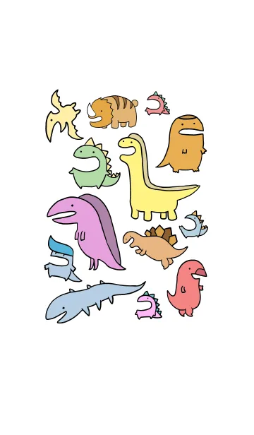 [LINE着せ替え] パステル・ダイナソーの画像1