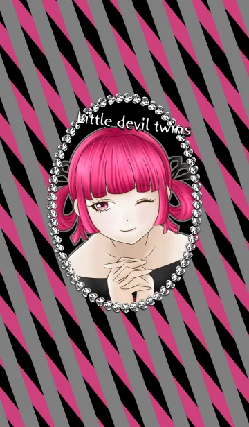 [LINE着せ替え] Little devil twins -Pink-の画像1