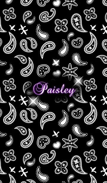 [LINE着せ替え] ペイズリー柄の着せかえ-黒-の画像1