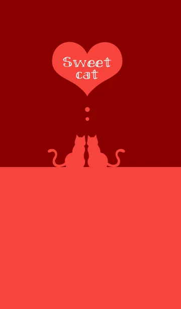 [LINE着せ替え] sweet cat 【Red】の画像1