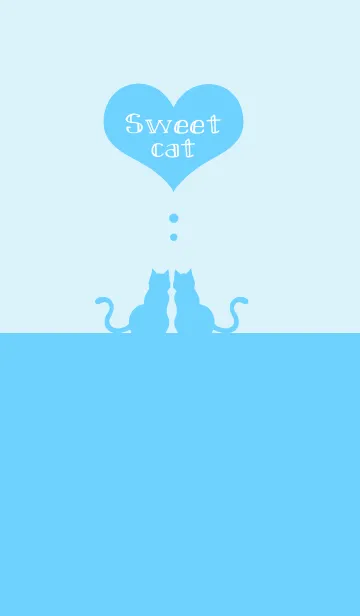 [LINE着せ替え] sweet cat 【Blue】の画像1