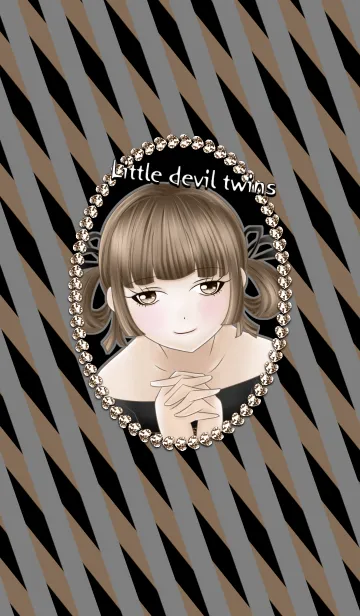 [LINE着せ替え] Little devil twins -Brown-の画像1