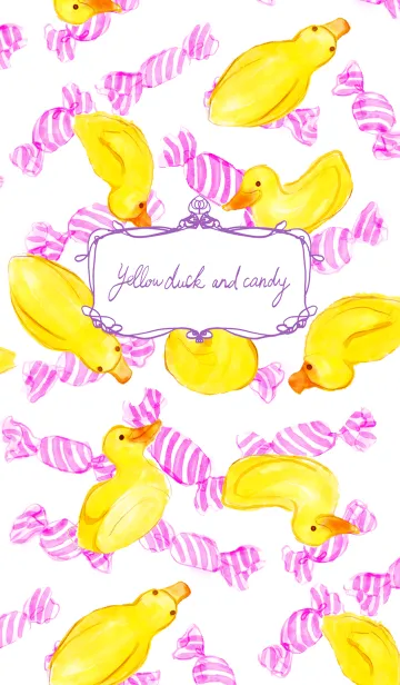 [LINE着せ替え] Yellow duck and candyの画像1