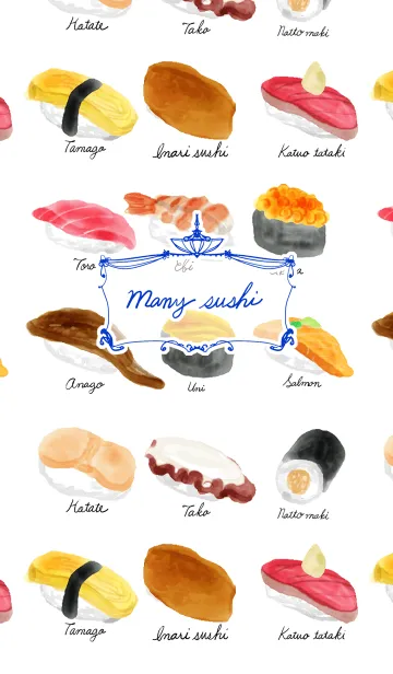 [LINE着せ替え] Many sushiの画像1