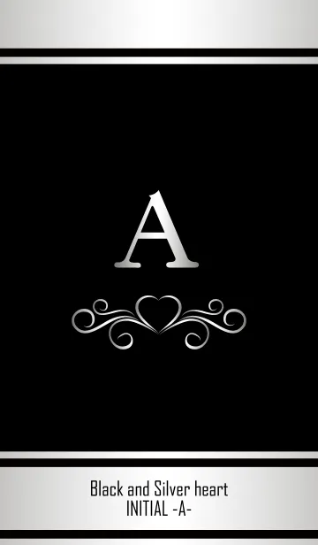 [LINE着せ替え] Black and Silver heartINITIAL -A-の画像1