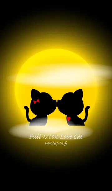 [LINE着せ替え] Full Moon Love Cat Theme.の画像1