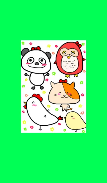 絵がヘタな人が描いたシンプルな動物たち4の着せ替えメイン画像