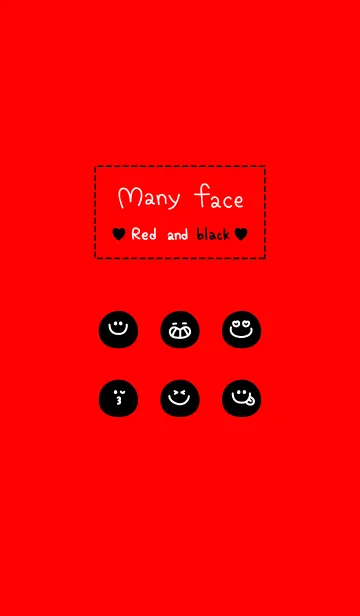 Many face Red and blackの着せ替えメイン画像