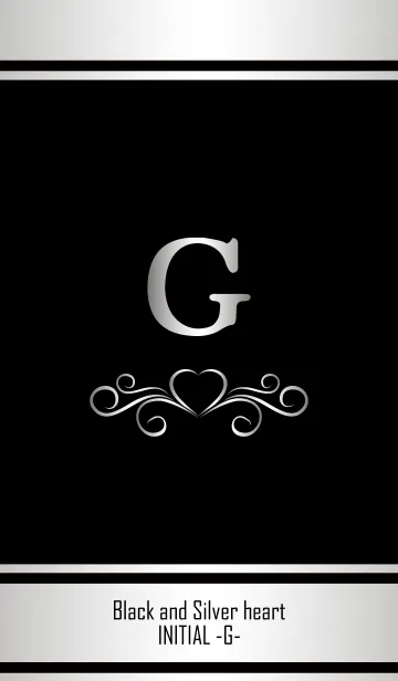 [LINE着せ替え] Black and Silver heartINITIAL -G-の画像1