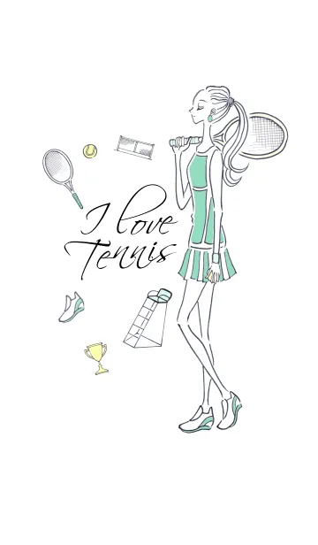 [LINE着せ替え] I LOVE Tennis -LOVE series 07-の画像1