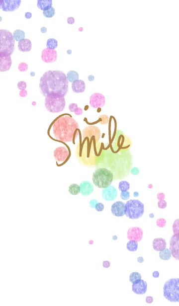 [LINE着せ替え] 手書きスマイル-水彩水玉-の画像1