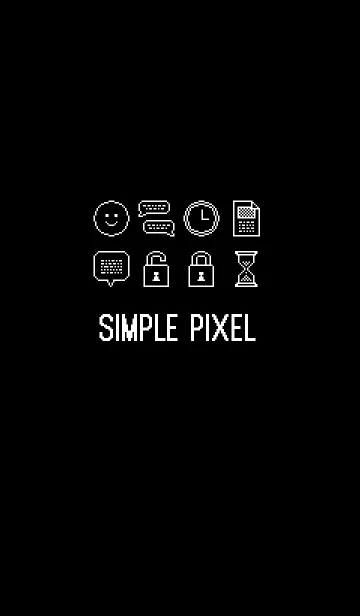 [LINE着せ替え] SIMPLE PIXEL - BLACKの画像1