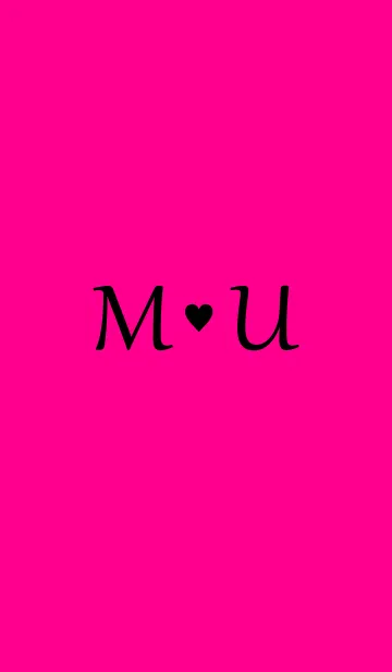 [LINE着せ替え] Initial "M ＆ U" Vivid pink ＆ black.の画像1