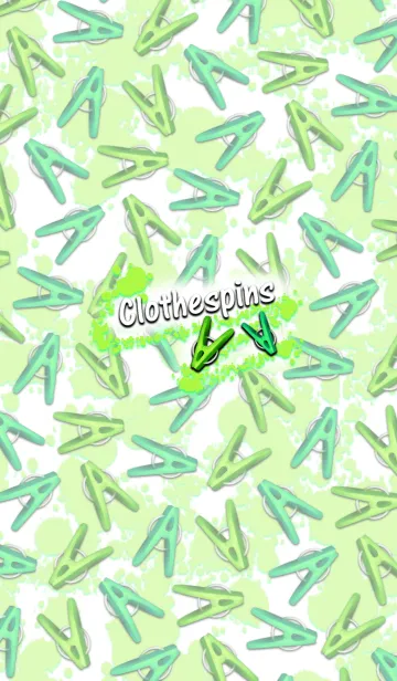 [LINE着せ替え] Clothespins -Splash green-の画像1