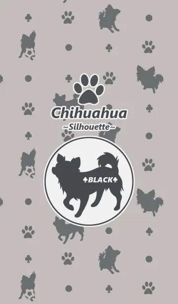 [LINE着せ替え] Chihuahua ~Silhouette~BLACK♣の画像1