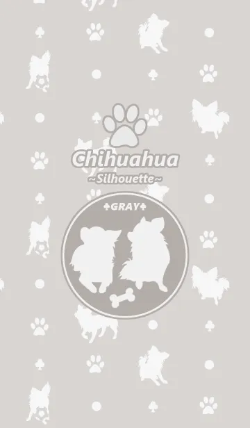 [LINE着せ替え] Chihuahua ~Silhouette~ GRAY♣の画像1