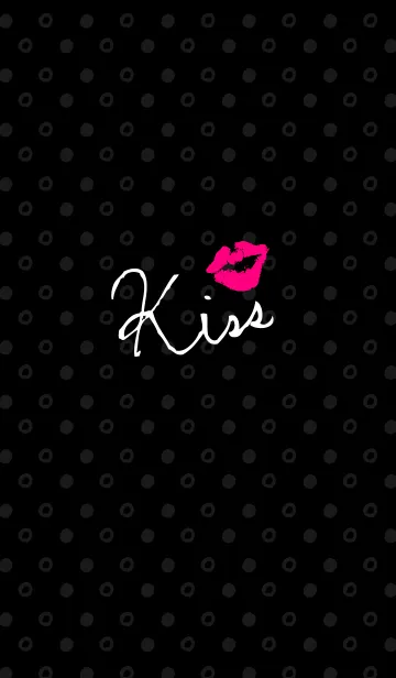 [LINE着せ替え] Kiss-黒水玉-の画像1