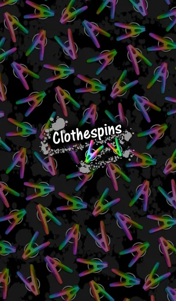 [LINE着せ替え] Clothespins -Splash rainbow-の画像1