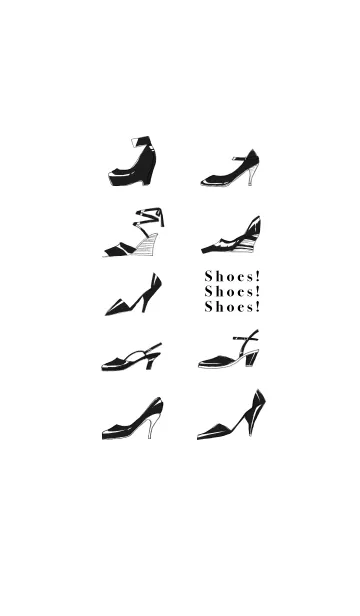 [LINE着せ替え] Shoe！Shoe！Shoe！ - White ＆ Blackの画像1