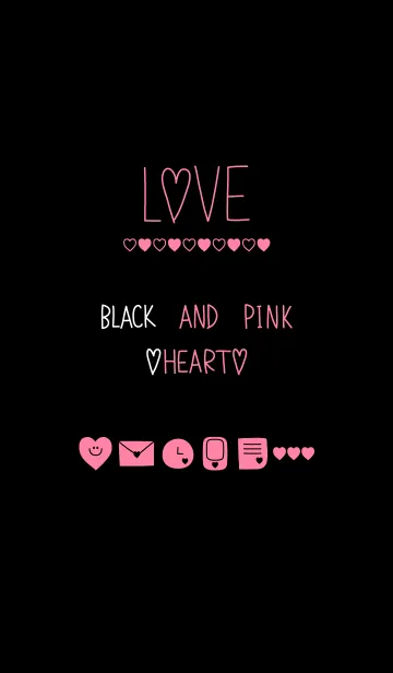 [LINE着せ替え] LOVE BLACK AND PINK HEARTの画像1