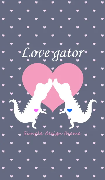 [LINE着せ替え] Love gator - Gray ＆ Pink -の画像1