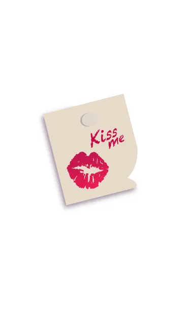 [LINE着せ替え] Kiss me ～ベージュメモの画像1
