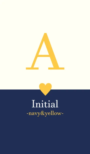 [LINE着せ替え] Initial "A" -navy＆yellow-の画像1