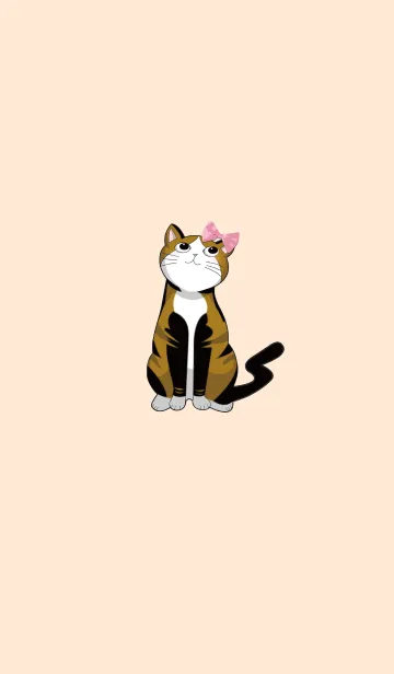 [LINE着せ替え] 可愛い一匹のリボン猫の画像1