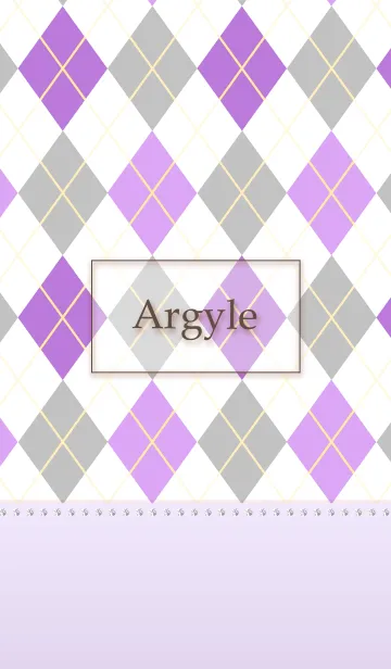 [LINE着せ替え] おしゃれな秋のアーガイル柄 紫の画像1