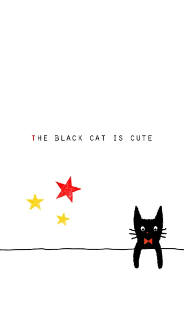 [LINE着せ替え] かわいい黒猫＊シンプルの画像1