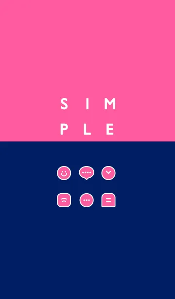 [LINE着せ替え] SIMPLE / ネイビーピンクの画像1