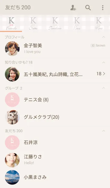 [LINE着せ替え] INITIAL -K- Ribbon＆Checkの画像2