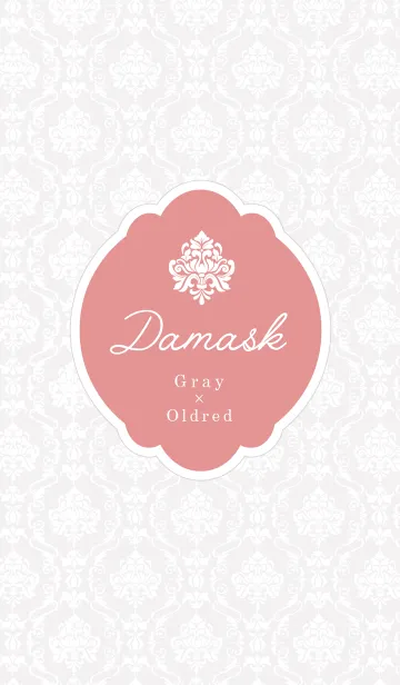 [LINE着せ替え] ダマスク(Gray＆Oldred)の画像1