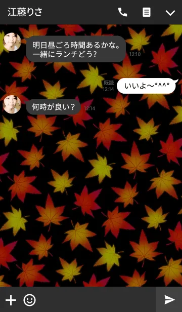 [LINE着せ替え] 紅葉 -Black-の画像3