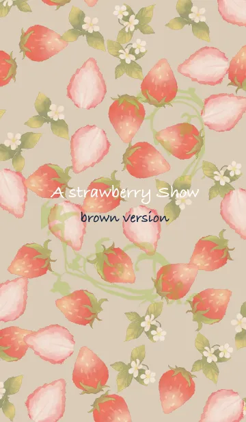 [LINE着せ替え] A strawberry Show ---brown version---の画像1