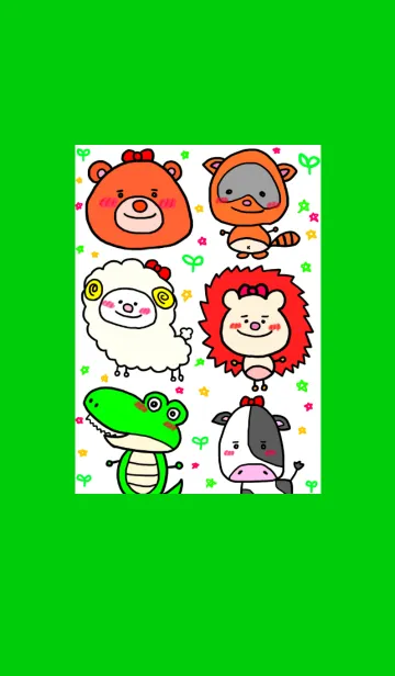 絵がヘタな人が描いたシンプルな動物たち8の着せ替えメイン画像