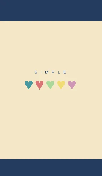 SIMPLE HEART Theme(Navy＆Beige)の着せ替えメイン画像
