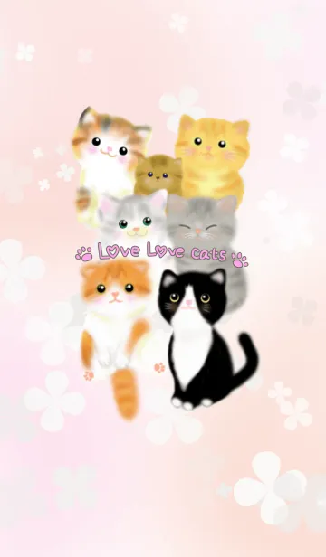 [LINE着せ替え] ❤love love ねこ❤の画像1