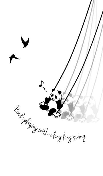 [LINE着せ替え] 長い長いブランコで遊ぶパンダの画像1